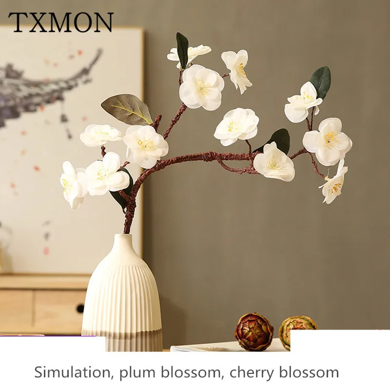 

Simulation plum blossom peach blossom cherry blossom branch living room plum plum fake flower Zen flower arrangement ornament