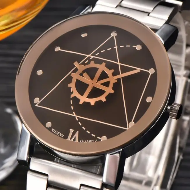 Улучшенная Мода XINEW женские мужские часы из нержавеющей стали Ретро Кварцевые аналоговые наручные часы 15 июля
