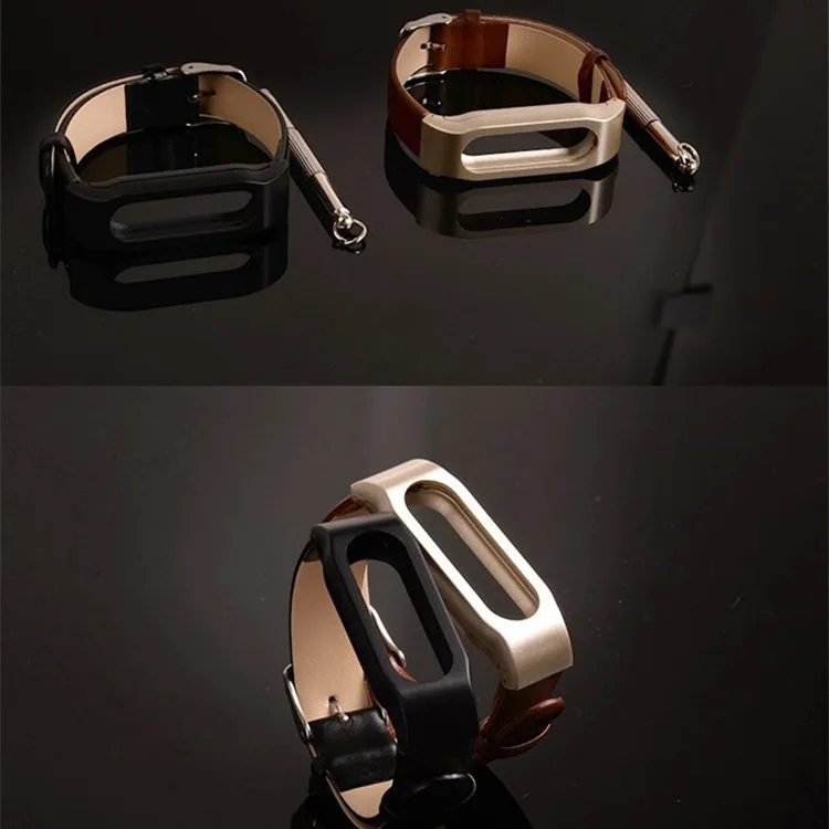  Miband Xiaomi Mi Группа Кожаный Ремешок Ремешок Ремень Браслеты Заменить Для Mi Группа Смарт-Браслет 
