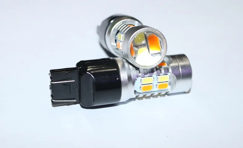 2 х Белый Янтарь двойной цвет 1157 P21/5 Вт Bay15d S25 T20 7443 T25 3157 20SMD 5730 высокое Мощность светодиодный стоп-сигнал светильник лампочка