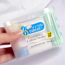 1 Set Portable 3 In 1 Make Up Cotton Piece+ Swab Stick +Cotton Ball Discharge Makeup Tools Cosmetic Applicator