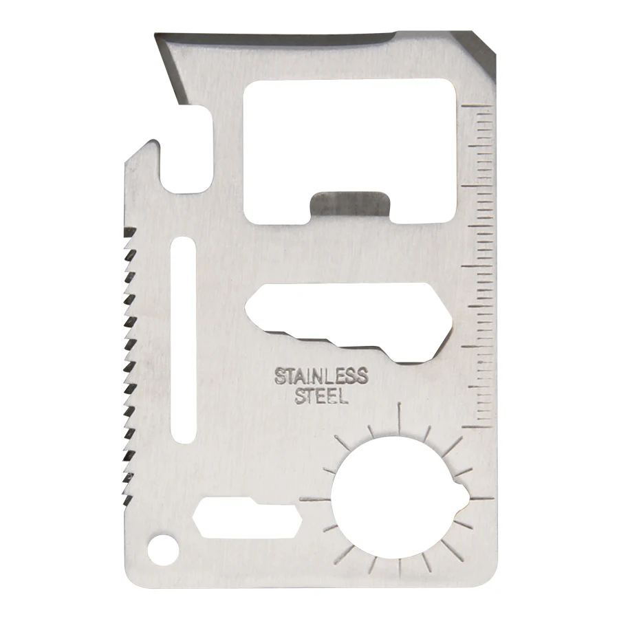 

Convenient 11 In 1 Emergency Outdoor Multi Tool Army Marine Military Hunting Survival Kit Pocket Credit Card Knife 100pcs