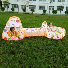 Детский бассейн-трубка-игрушечный вигвам палатки Всплывающие дети Ползания туннель из труб огромный игровой ярд мультфильм мяч бассейн палатка-иглу игрушка 985-Q65