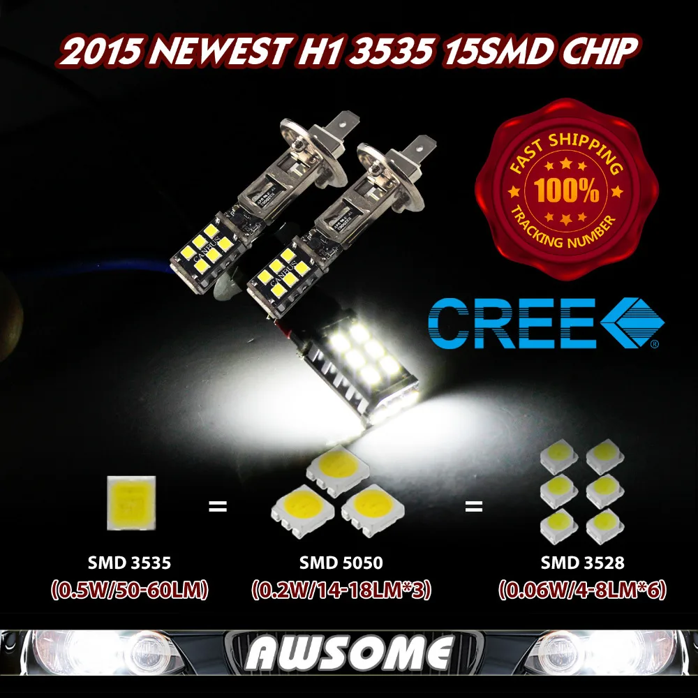 Высокое качество гарантия 4x H1 15smd обновления 3535 LED Canbus без ошибок автомобилей
