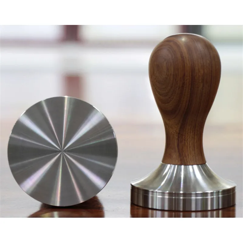

Wooden Handle stainless steel Coffee Tamper 57.5mm 58mm Base DIY Barista Espresso Bean Press Wood Grip (only tamper)