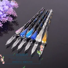 Креативная Стеклянная Ручка для подписи, стеклянная эмалированная ручка, цветная стеклянная ручка, долгосрочная поставка, DHL