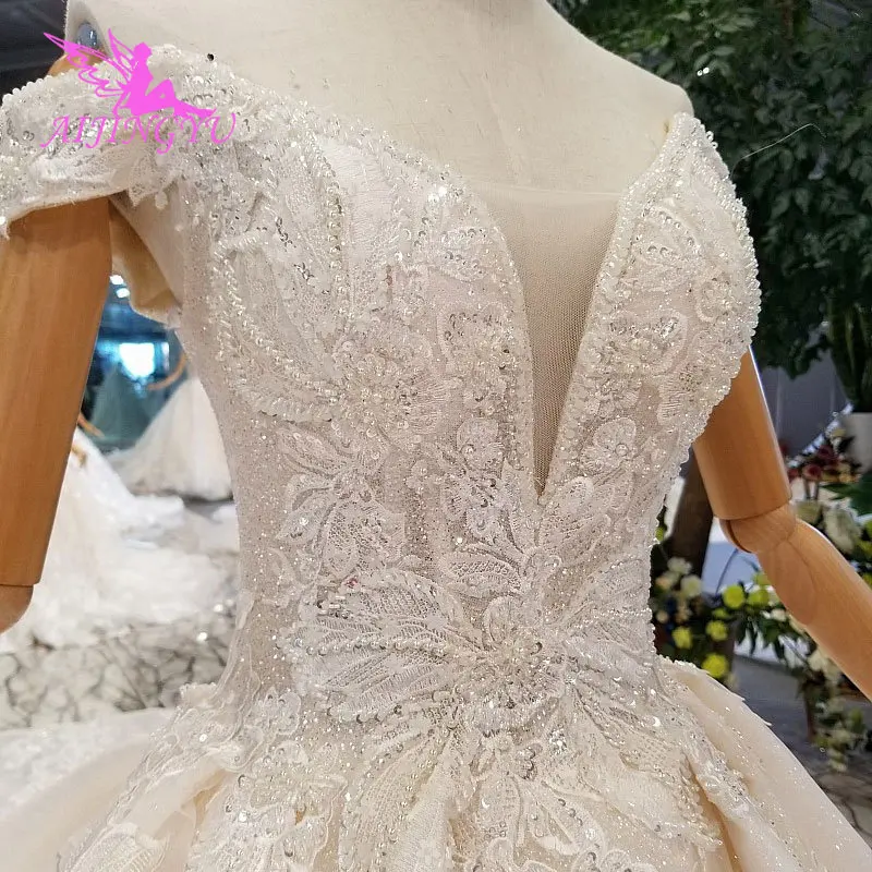 Aijingyu Wedding Dress Train Turkey Sparkly Sequins Grey Women S