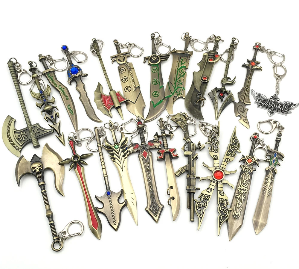 

Hot Game League of New Legend LOL Cosplay keychain Nami Nautilus Diana Renekton Exile Riven Beowulf Weapon Classic keyring
