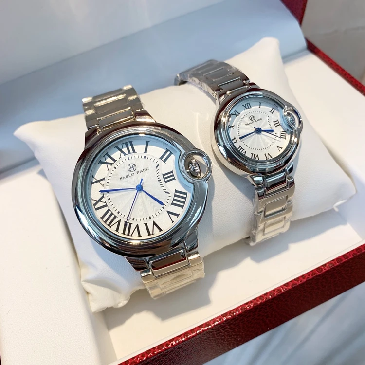

PABLO RAEZ mens relogio masculino watches 42mm Silver stainless steel luxury watch folding clasp fashion wristwatch gift watches