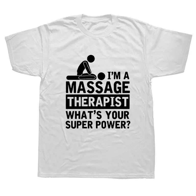 Я массажист What's Superpower Забавные футболки мужские летние хлопковые Harajuku с коротким рукавом и круглым вырезом уличная черная футболка