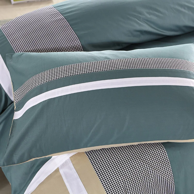 Solstice Home Textile Cross Stripes Style 100%cotton 4pcs Bedding Sets Fashion Casual Bed Linen Quilt/duvet Cover Bed Sheet