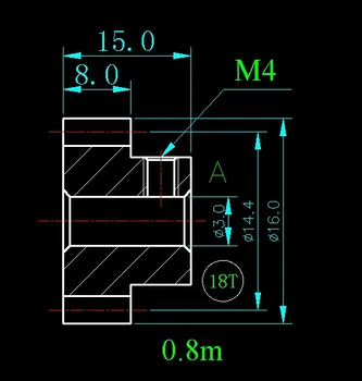 

Free shipping/0.8m 18T/Step gear/Hole 3mm 4mm 5mm 6mm/width 8mm/Long 15mm/For Meat Grinder Parts etc.