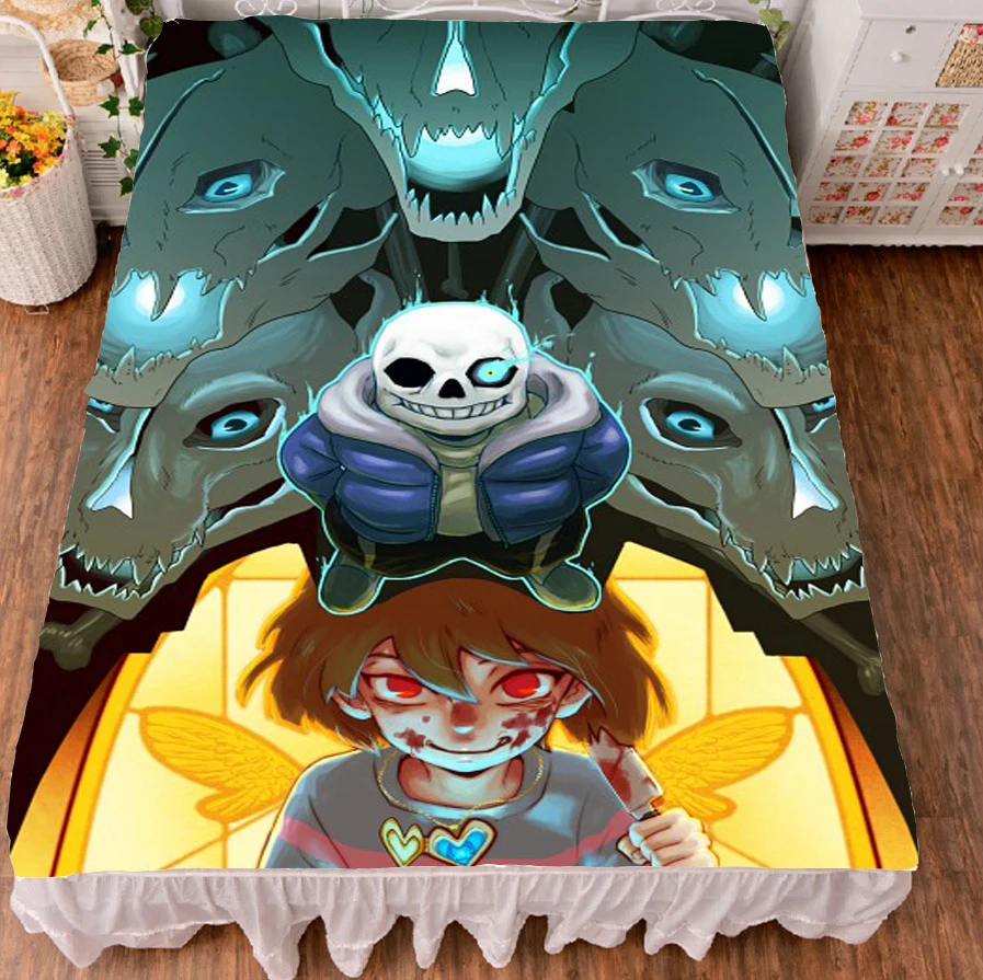 Anime Game Undertale My Skeleton Flat Bed Sheet Blanket Coverlets Otaku Gift