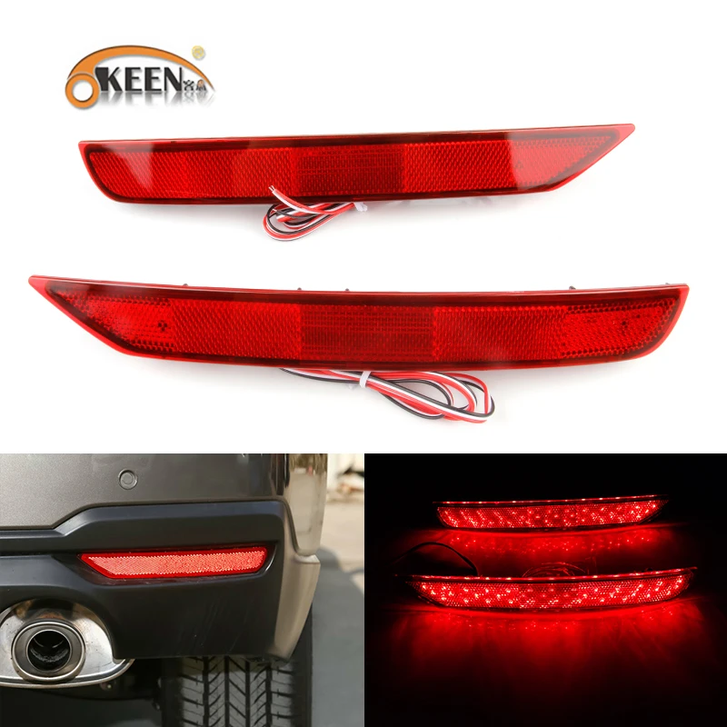 OKEEN 2PCS car styling For Subaru Forester 2009 2016 LED Red lens Rear Bumper Reflector Brake