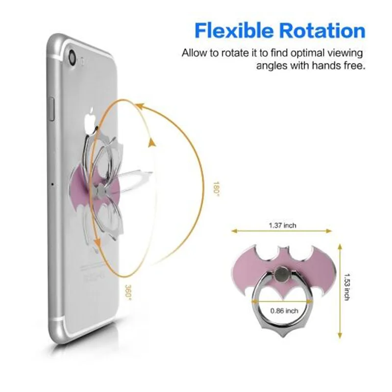 JUSFYU Bat 360 Degree Rotate Holder Finger Ring Mobile Phone Stand Holder For iPhone/Samsung/Xiaomi All Smart Phone Holder JUSFYU Bat 360 Degree Rotate Holder Finger Ring Mobile Phone Stand Holder For iPhone/Samsung/Xiaomi All Smart Phone Holder