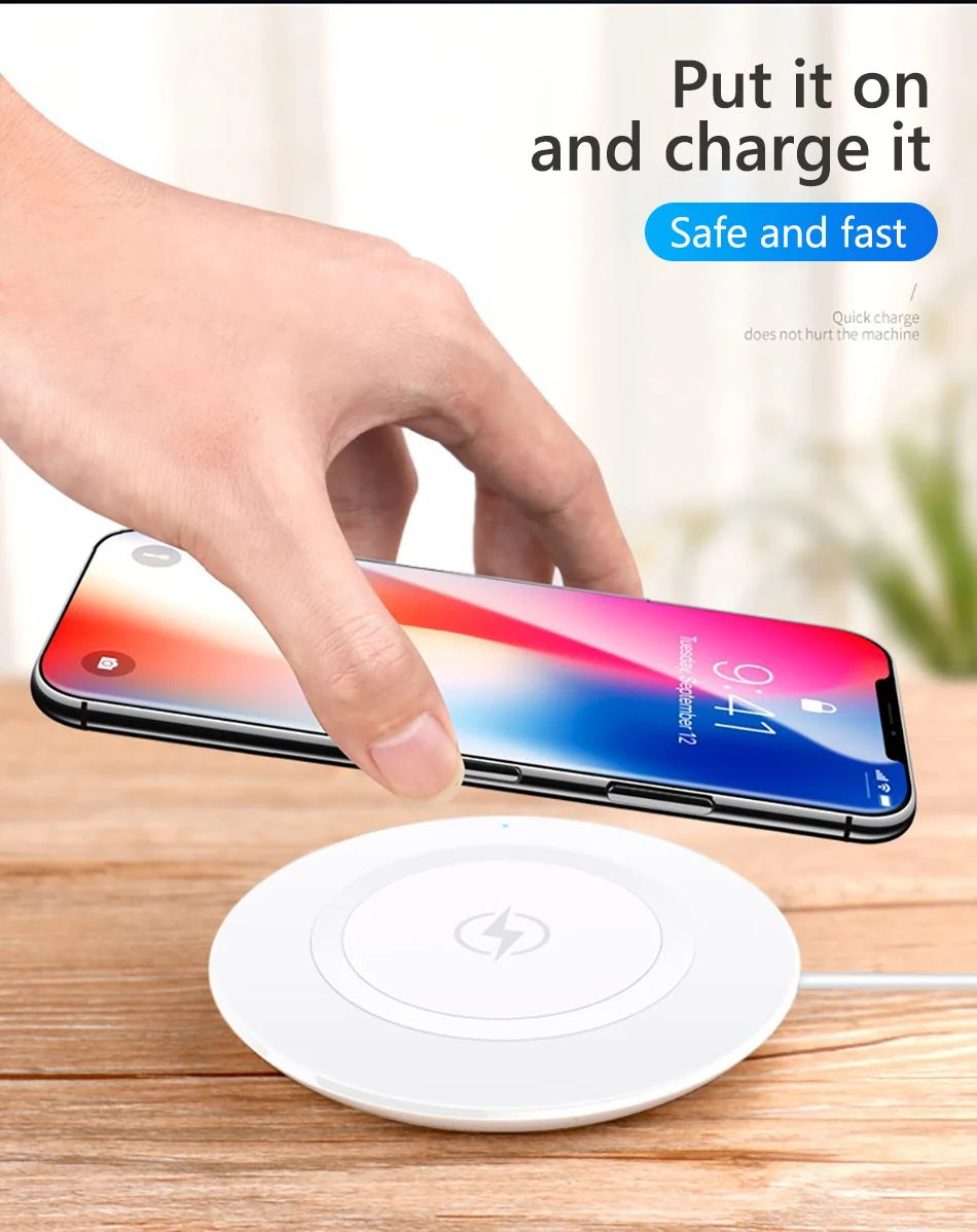 !ACCEZZ 5W Qi Wireless Charger Pad Fast Charging For iPhone X XS Samsung S8 S9 Huawei Mate 20 Pro For Xiaomi Charge Dock Station  (3)