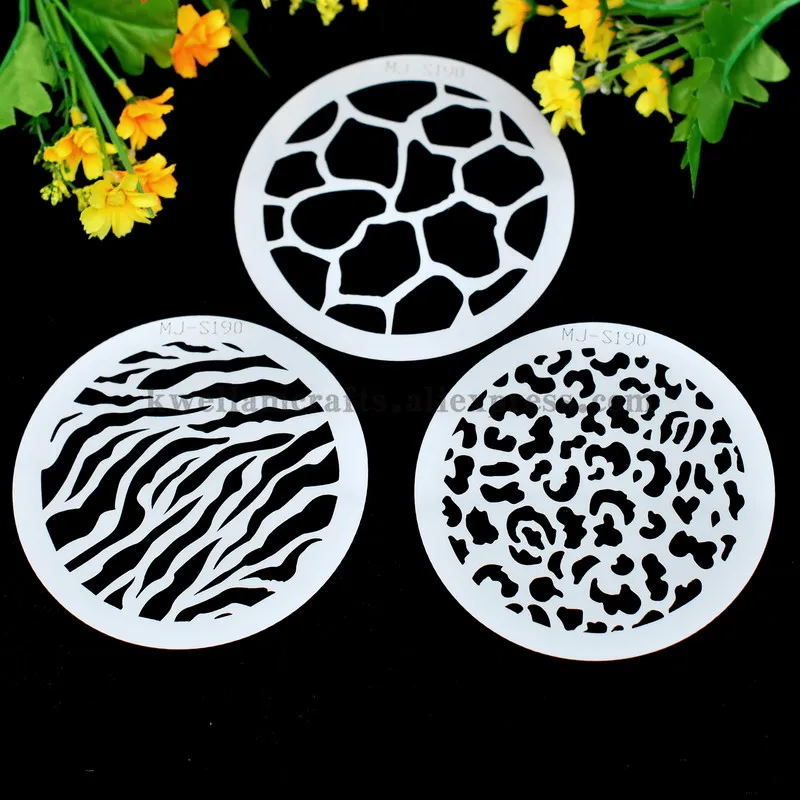 

3pcs Scrapbooking tool card DIY album masking spray painted template drawing stencils laser cut template basic texture KW65438