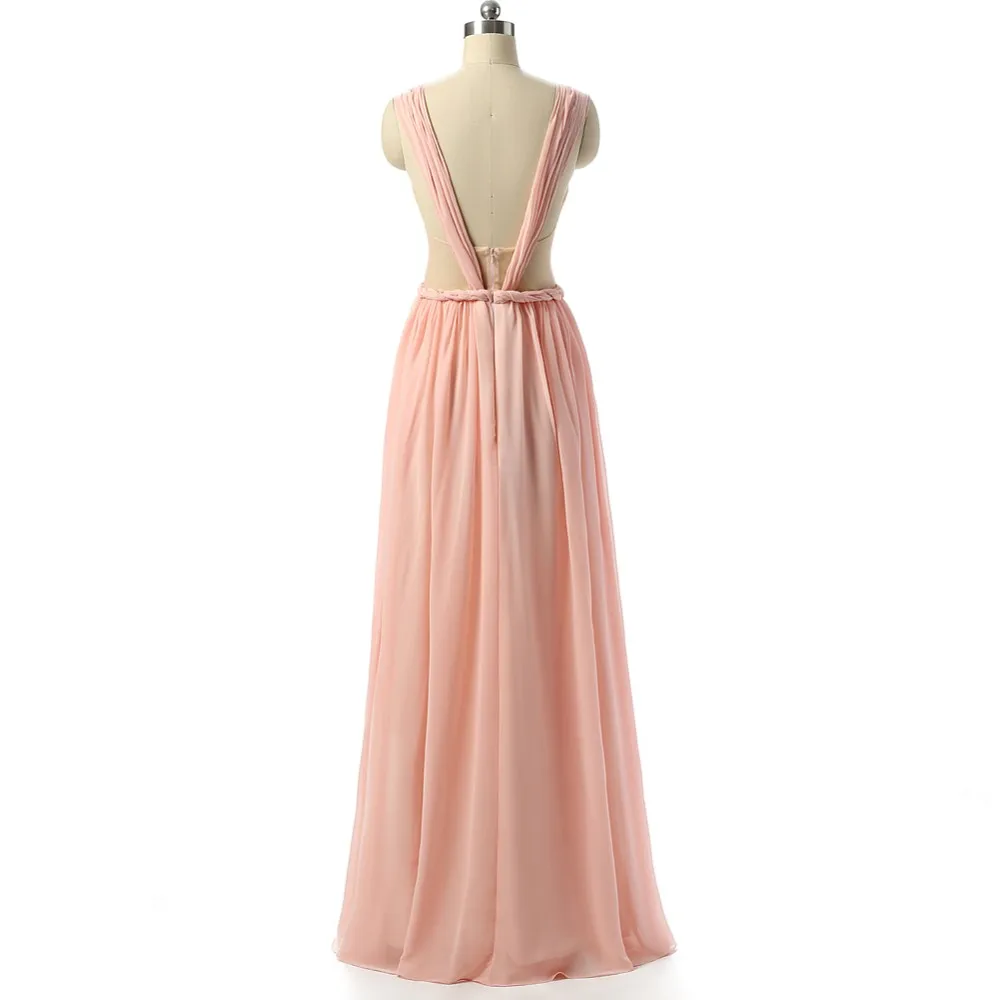 pink floor length bridesmaid dresses