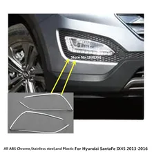 Per Hyundai Santa Fe IX45 2013 2014 2015 2016 stile auto anteriore testa della Luce di nebbia rivelatore della lampada telaio bastone ABS del bicromato di potassio copertura trim 2 pcs