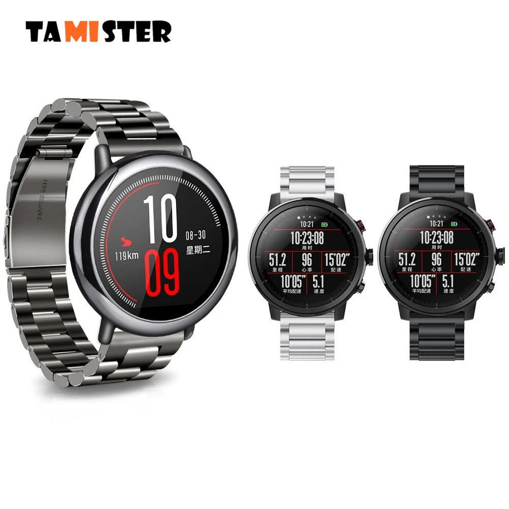 Металлический браслет TAMISTER из нержавеющей стали для Xiaomi Huami Amazfit Pace сменный