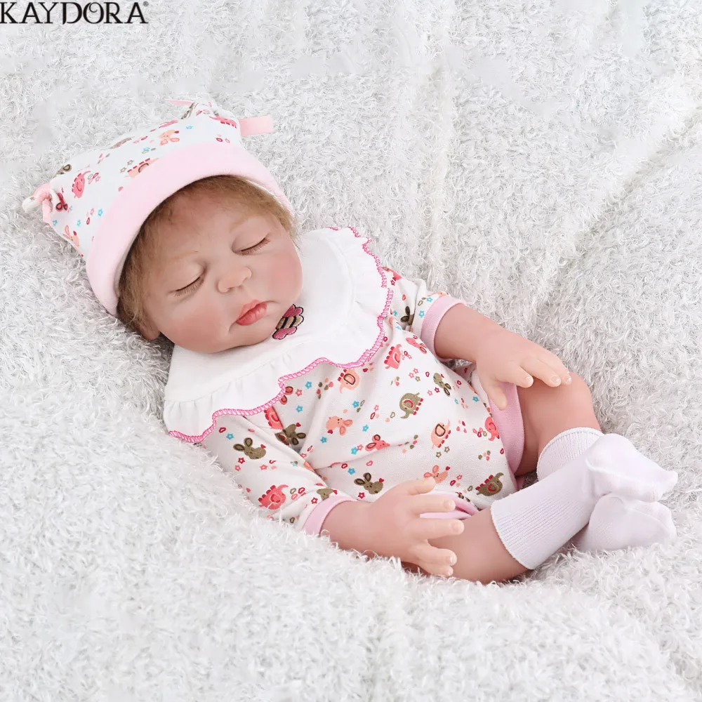

KAYDORA 17inch 43cm Full Silicone Reborn Baby Dolls Alive Bebe Reborn Lifelike Realistic Sleeping Girl Doll Birthday Gift