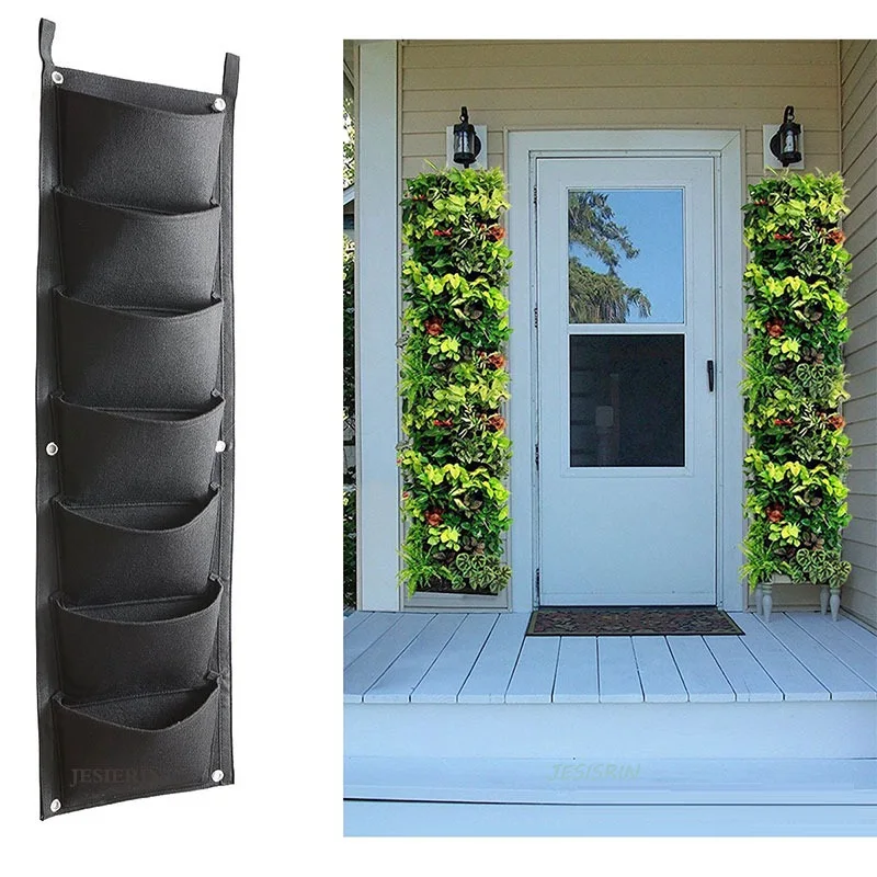 

Vertical Garden Vegetable Living Garden Bag Wall Hanging Planting Bags Green Grow Bag Seedling Planter Home Supplies