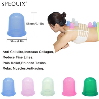 

1pcs Body Massage Helper Anti Cellulite Vacuum Silicone Cup Cups Pain Relief Tight Muscles Massager Cup 55*55mm New