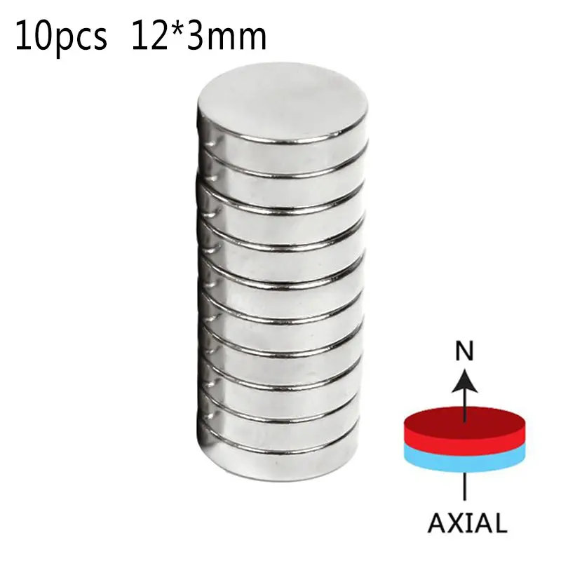 

12*3mm 10 Pieces/set Small Round Neodymium Disc Strong Rare Earth N50 Fridge Magnets