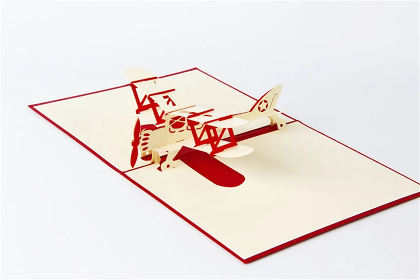 Spiritz 3D Pop Up приветствие открытки почтовая карточка самолет модель оригами для ручной работы бумага ремесло подарок на день рождения