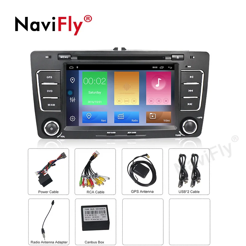 Cheap Android9.1 32G ROM 2G RAM 4g WIFI with OBD2 Carplay DVR Car dvd player gps navigator for SKODA/Octavia 2009-2013 mic SD card 5