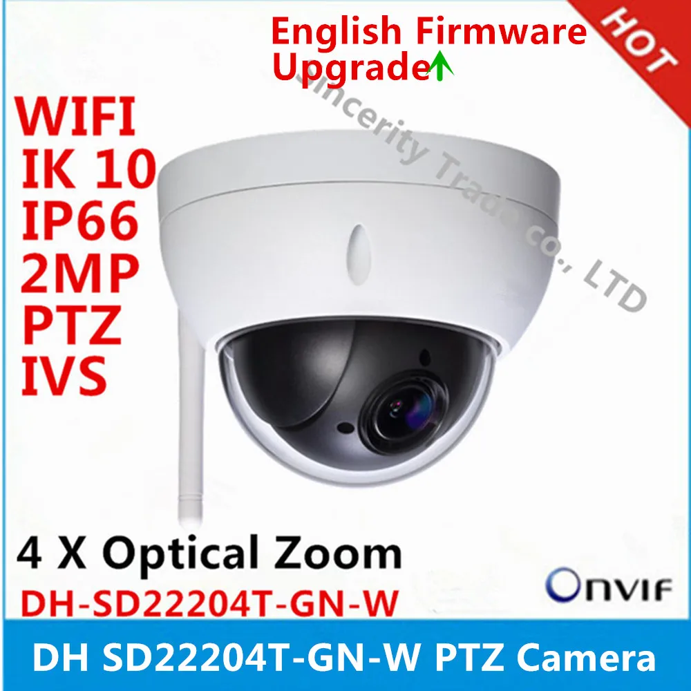 

DH WiFI Camera DH-SD22204T-GN-W 2MP HD Network Mini PTZ Dome 4x optical zoom IP Camera sd22204t-gn-w with logo
