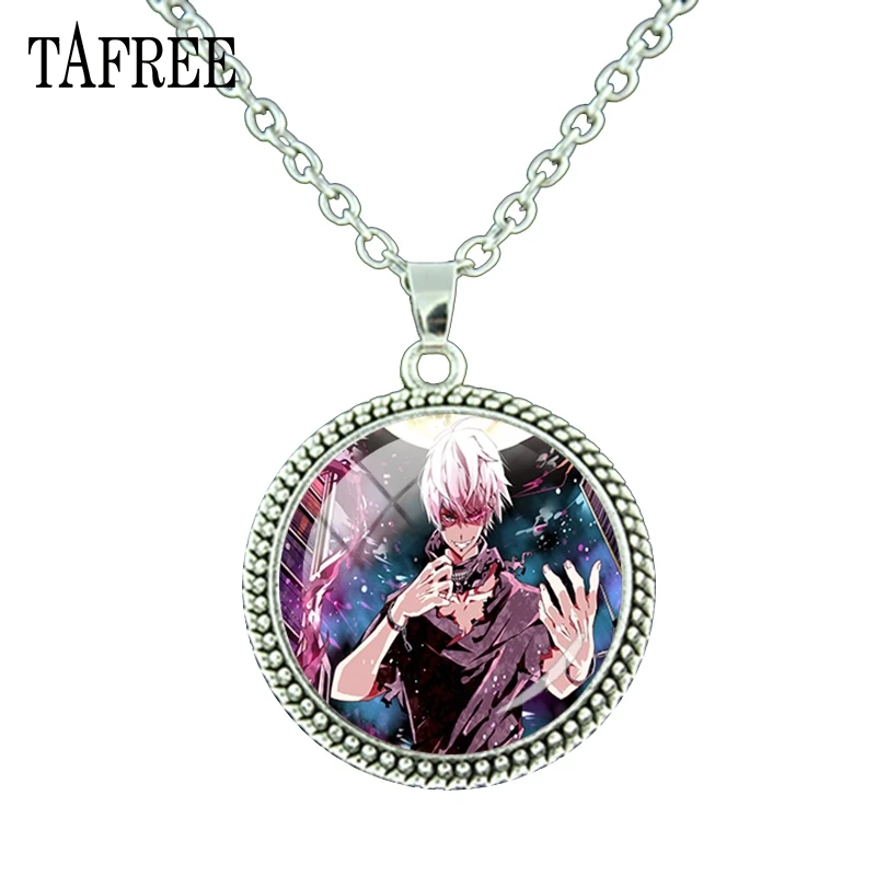 

TAFREE Fashion Necklace Anime Tokyo Ghoul Lovers Anime Accessories Antique Silver Plated Necklace for women Gift QF273