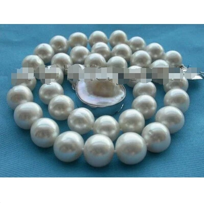

Free shipping >>>>>>Natural 12mm Round White Pearl Necklace 925SC Mabe!