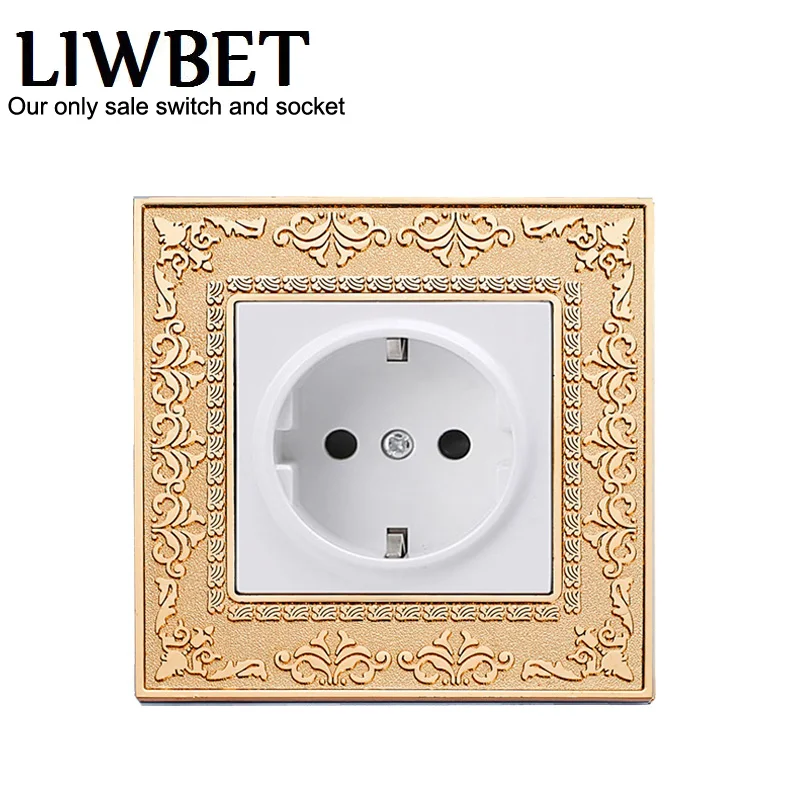 

16A Europe wall socket and Gold color Germany socket EU standard wall outlet
