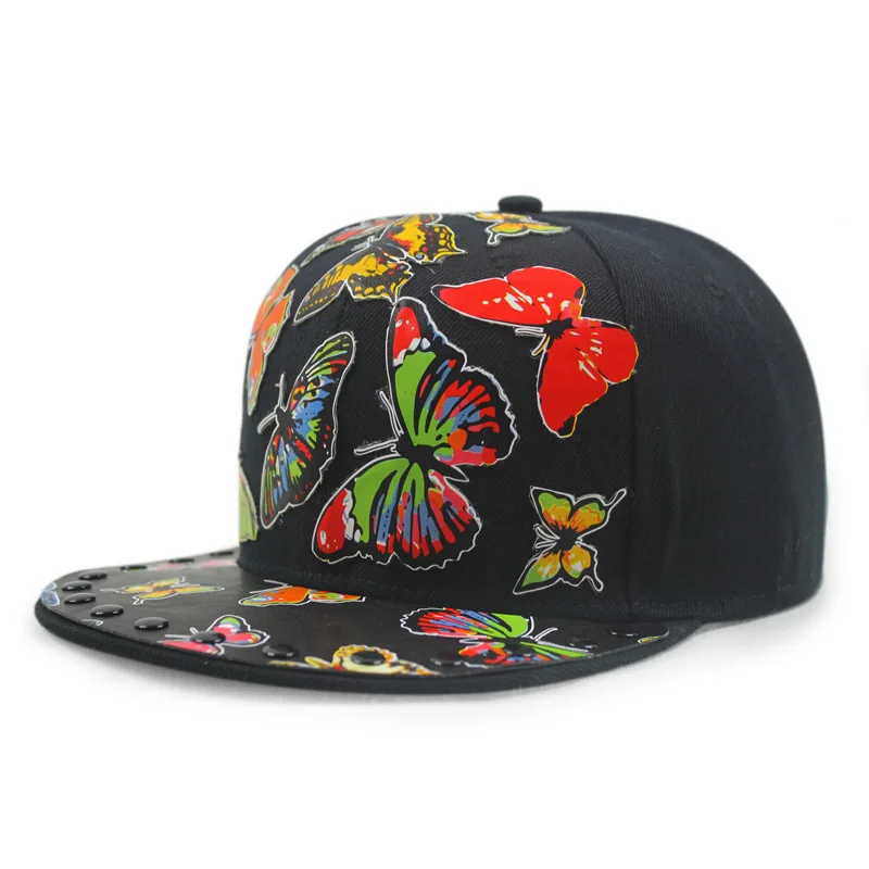 Mens sombreros y gorras Topi sombreros para las mujeres corea del punk pequeña mariposa remache sombrero plano Gorra Beisbol Hombre Casquette homme K Pop Mens sombreros y gorras Topi sombreros para las mujeres corea del punk pequeña mariposa remache sombrero plano Gorra Beisbol Hombre Casquette homme K Pop