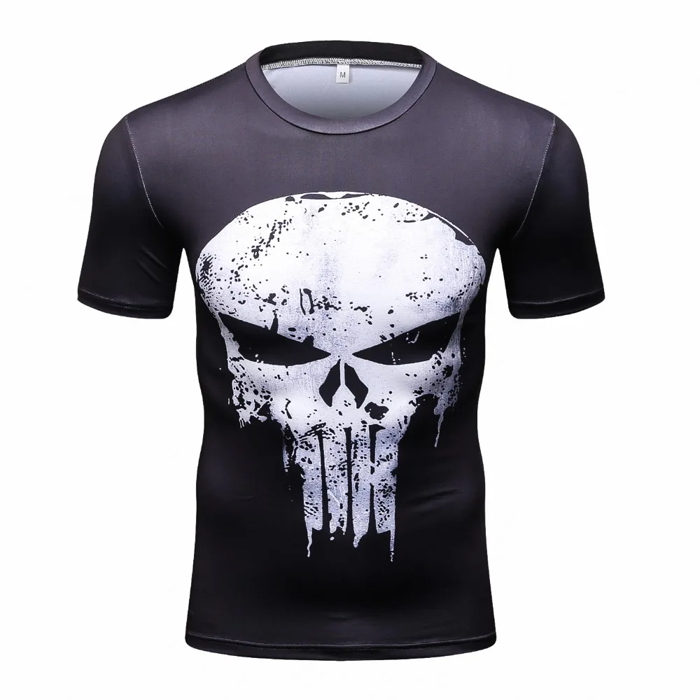 

The punisher 3D printed T-shirt men's tight-fitting T-shirt with a T-shirt in short sleeves and a man's black s-3xl