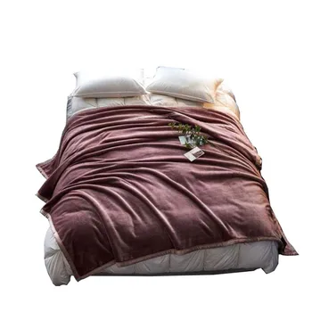 

Soft Warm Blanket Space Coral Fleece Throw Blanket Solid BedSpread for Bedding Flannel Coverlet Manta 3 Size