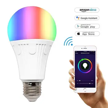 

LED Smart Bulb, 7W RGB LED Dimmable Wifi Bulb,Bluetooth 4.0 Mesh Works with Google &Amazon Remote Control by IOS & Android