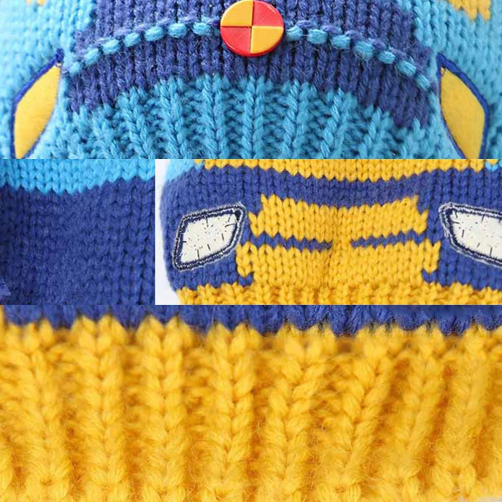 Новорожденных детская вязаная шапка зимняя теплая вязанная шапка-ушанка и шарф комплект Повседневное Дети Skullies шапочки теплые шапки для ребенка 6-48 м