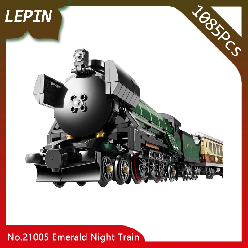 

Lepin 21005 Emerald Night Train Model Technic Series 1085pcs Building Kits Block Bricks Children Toys 10194