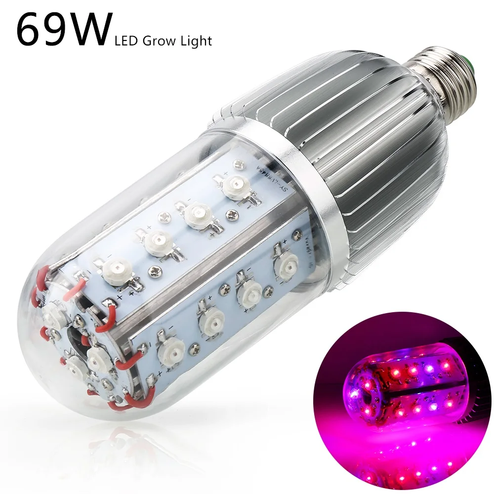 69W E27 LED Grow Light Red+Blue LED Plant Lamp Full Spectrum Bulbs For Flower Hydroponics Grow Box Indoor Plant Lights 69W E27 LED Grow Light Red+Blue LED Plant Lamp Full Spectrum Bulbs For Flower Hydroponics Grow Box Indoor Plant Lights