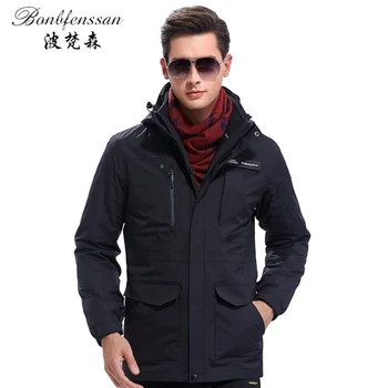 

men 3 in 1 Inner Fleece Outdoor Jackets Warm Waterproof Windproof Breathable Outdoor Trekking Camping Hiking Climbing Jacket