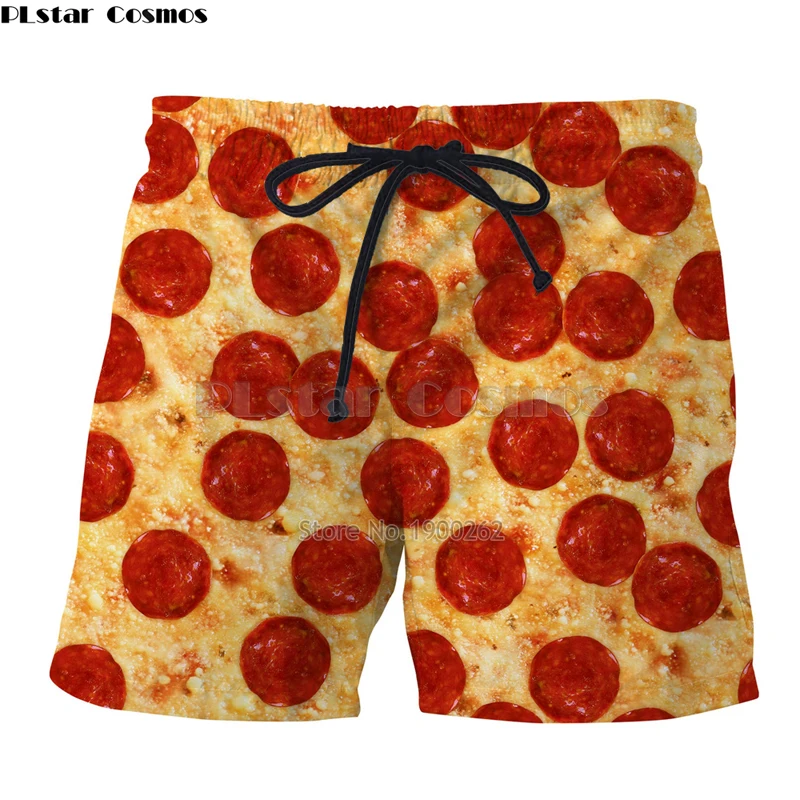 PLstar Космос брендовая одежда летние мужские женские Шорты Еда пиццы/Гамбург/Macarons принт 3d Прохладный Повседневное Шорты