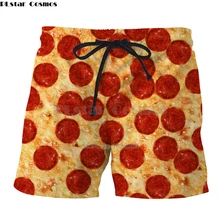 PLstar Космос брендовая одежда летние мужские женские Шорты Еда пиццы/Гамбург/Macarons принт 3d Прохладный Повседневное Шорты