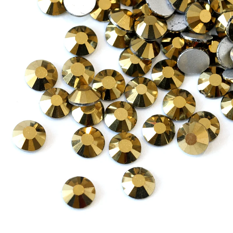 Mine Gold Glitter Rhinestones Non Hot Fix Rhinestone Flatback Non Hotfix Rhinestones Glass