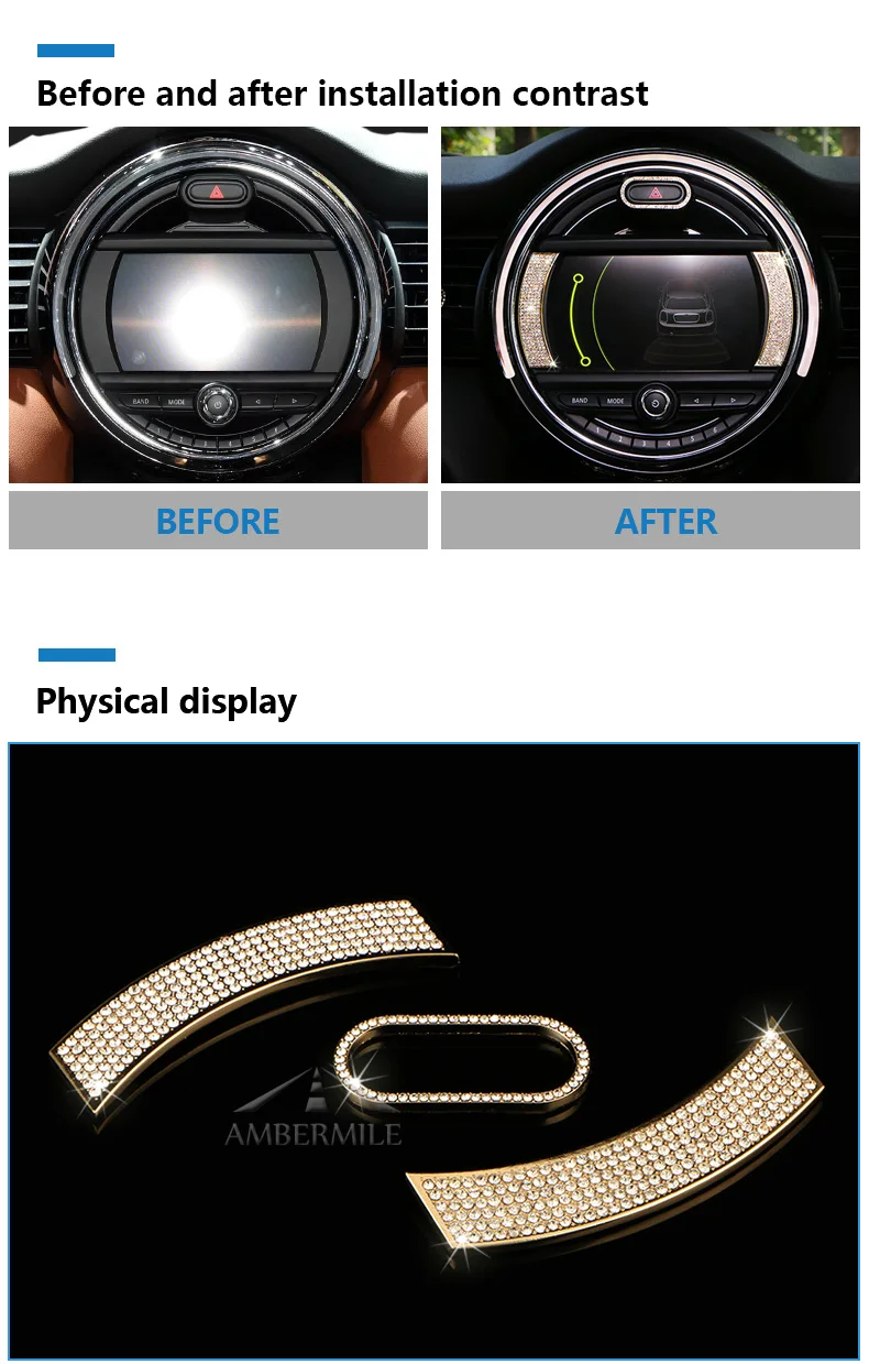 Car Console Screen Navigation Trim Warning Button Stickers for Mini Cooper F56 F55 F54 Clubman Accessories Car Styling (3)