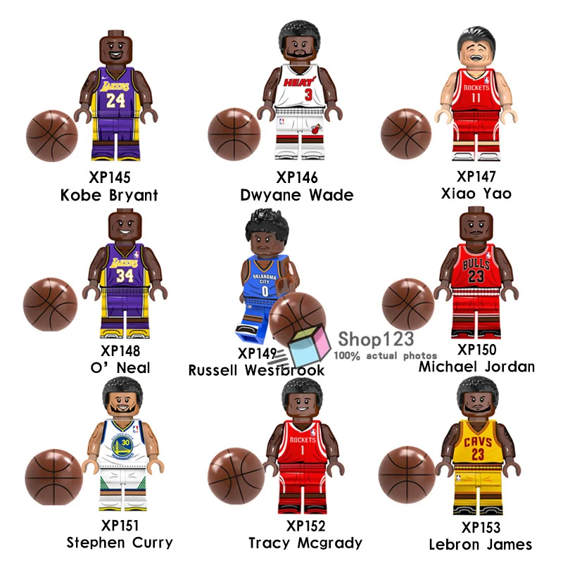

Famous Basketball Football Player Ronald Freddie Mercury Kiss Band Boys Building Blocks Soccor Sports Toys for Children Gift