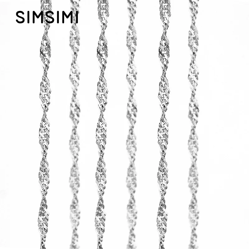 

Women Water wave chain Twisted necklace 2.4mm width chains Diy jewelry necklace Stainless steel high quality 50pcs