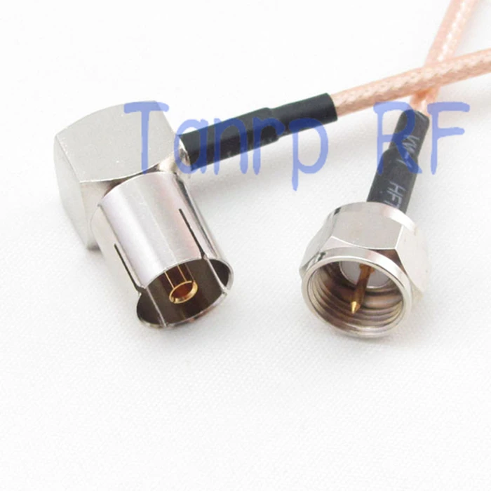 

12in TV female jack right angle to F male plug RF adapter connector 30CM Pigtail coaxial jumper extension cord cable RG316