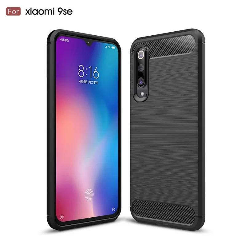 Для Xiaomi 9 Se / 9se чехол из углеродного волокна противоударный мягкий ТПУ Матовый